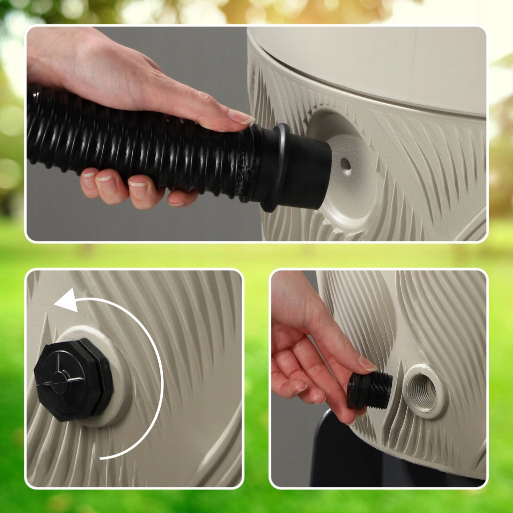 Serbatoio per acqua piovana KADAX da 240 litri, contenitore per acqua con rubinetto e grande recipiente.