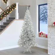 Albero di Natale con 300 LED con supporto Argento 240 cm PET 3396695