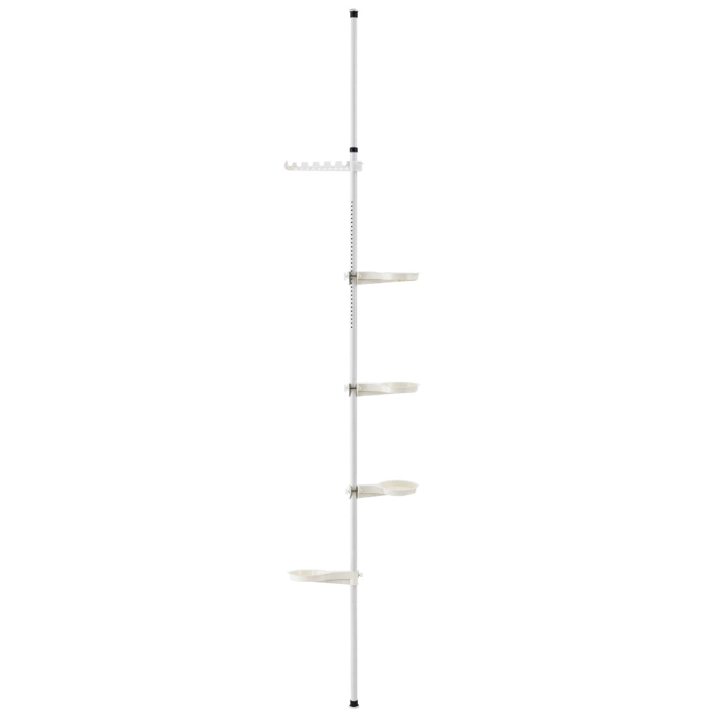 Supporto telescopico per fiori portavasi metallo e plastica altezza regolabile tra 110 e 305 cm bianco 03_0003911