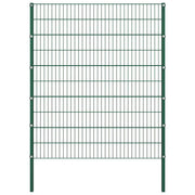 Pannello di recinzione con pali in ferro 1557,5x200 cm verde 278687