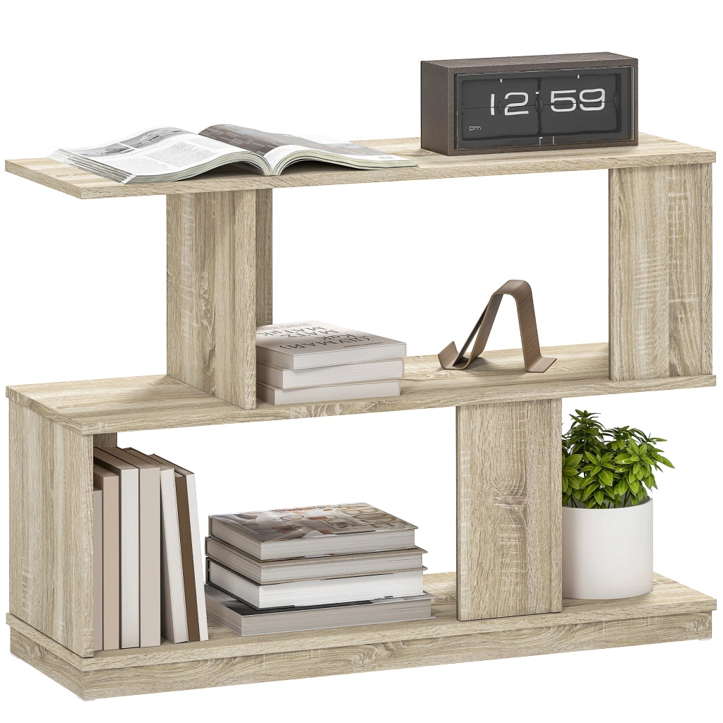 Tavolino da caff¨¨ moderno con 3 ripiani ¨C zephmum ¨C legno 90x30x61 cm