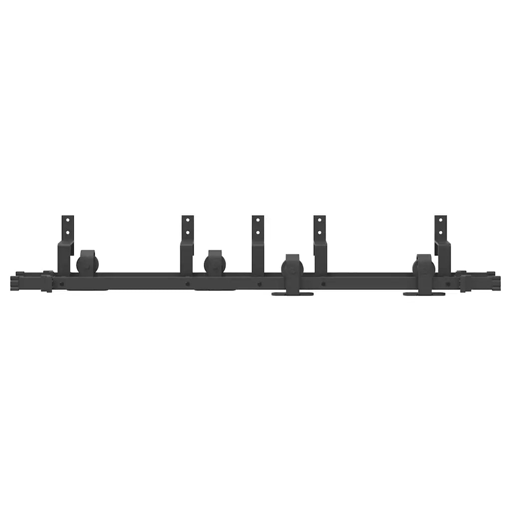 Kit di Binari per Porte Scorrevoli 152,5 cm Acciaio Nero