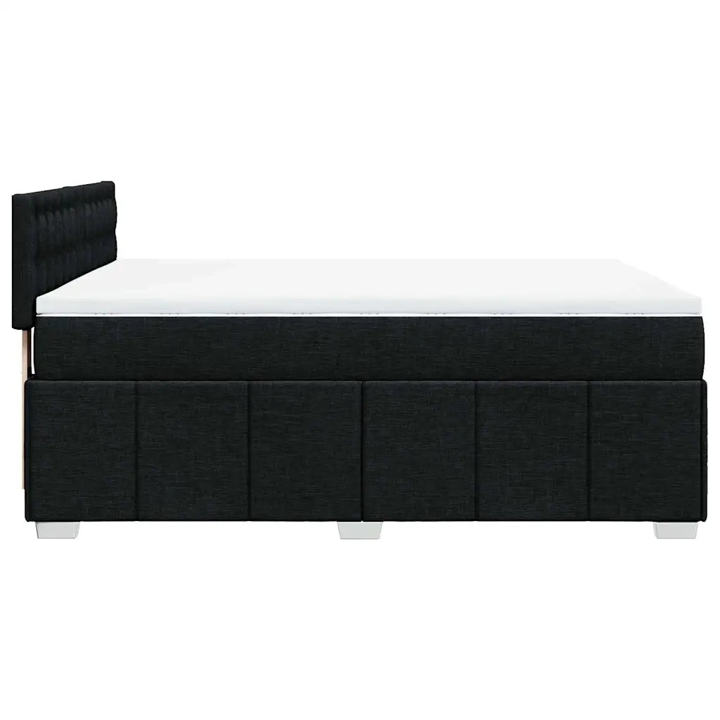 Giroletto a Molle con Materasso Nero 140x200 cm in Tessuto