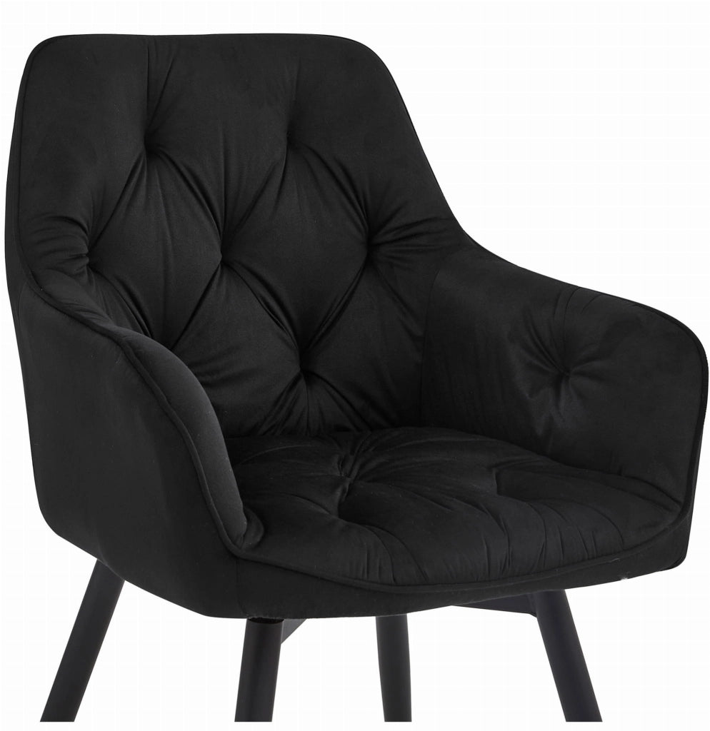 Sedia girevole in velluto VALORA LUKK360 - Nero x 2
