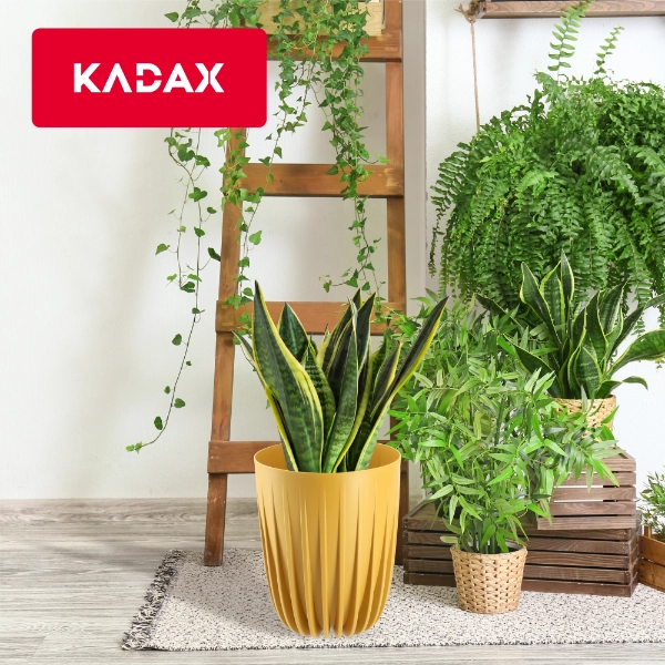 Vaso da fiori KADAX con inserto, 30x36 cm, rotondo, con coperchio in plastica.