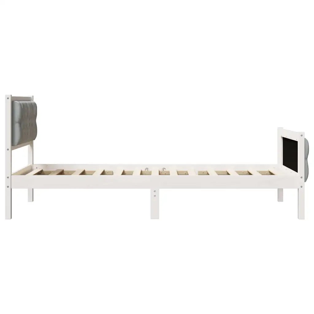 Struttura del letto Grigio chiaro 90 x 190 cm Pino massello 878438