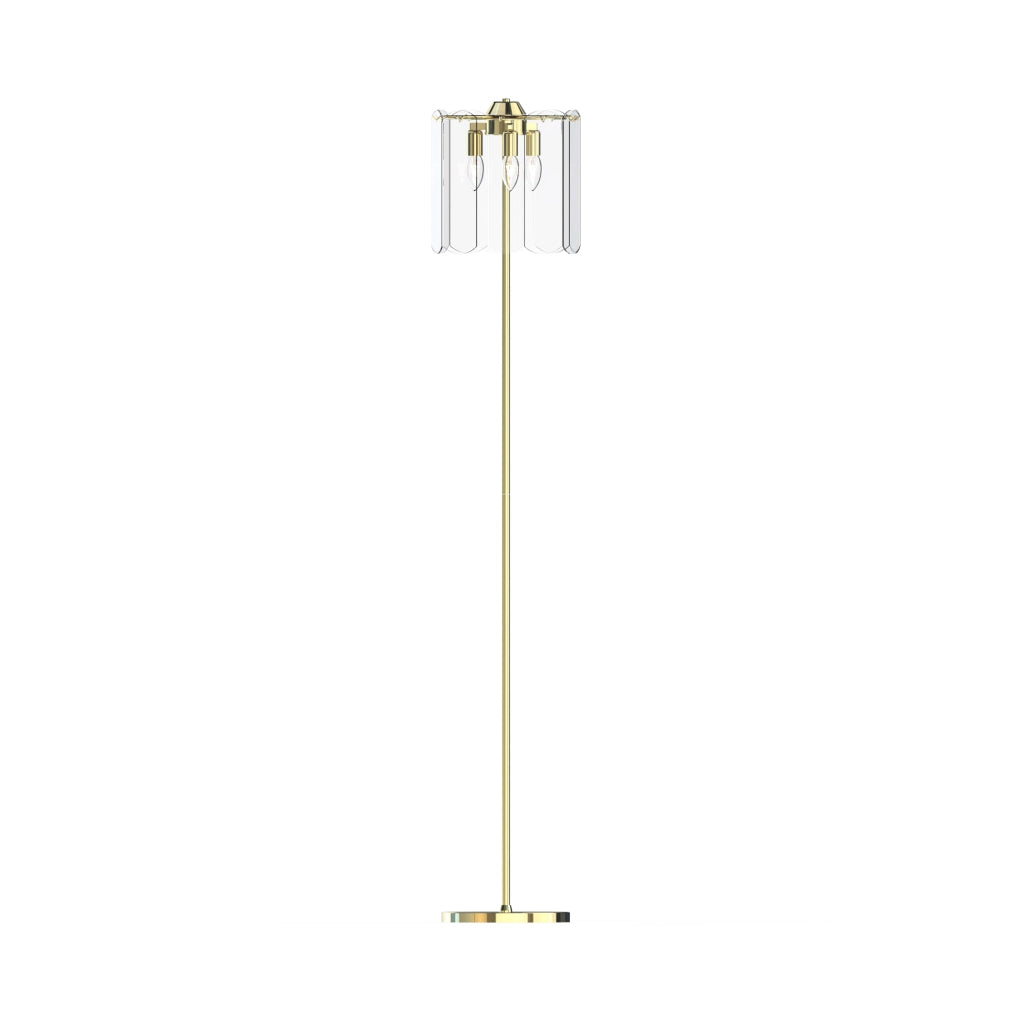 Lampada da terra NIRA Zuma Line oro vetro fumé 145cm
