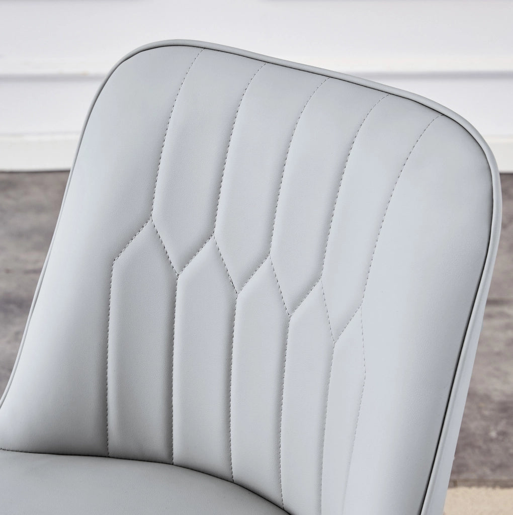 Set di 2 sgabelli alti 100 cm in PU grigio chiaro