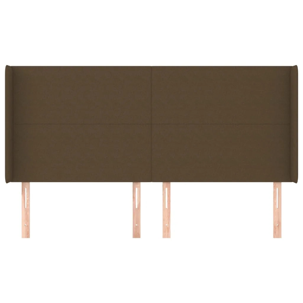 Testiera ad Orecchio Marrone Scuro 163x16x118/128 cm in Tessuto 3119309