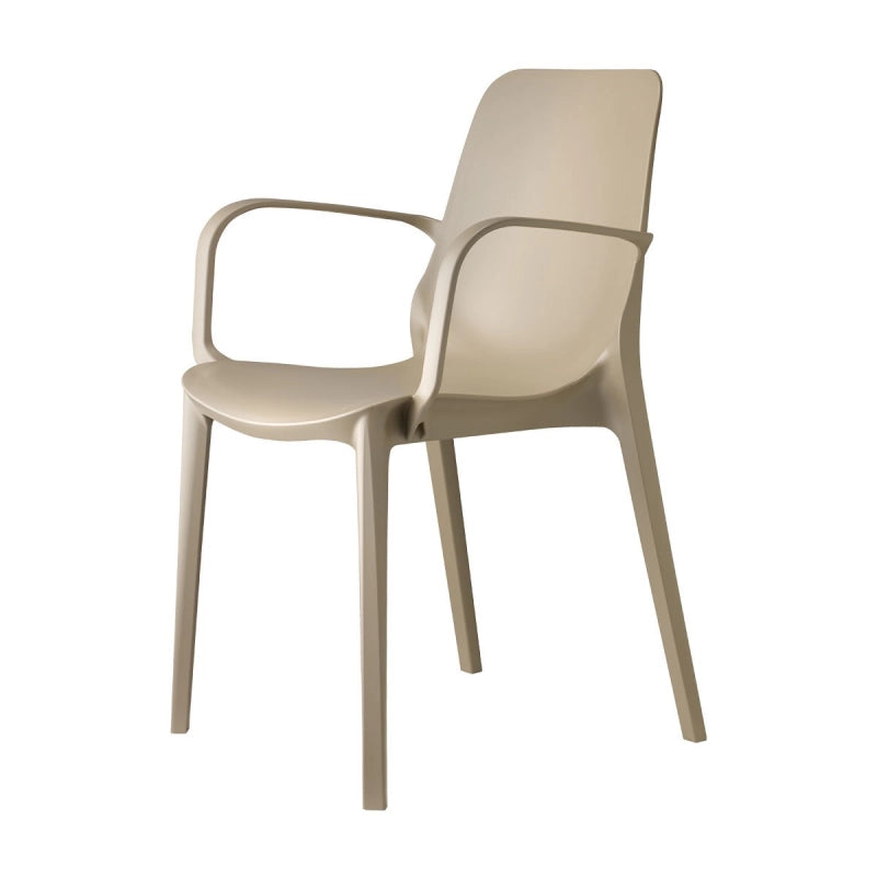 SET 4 SEDIE GINEVRA TECNOPOLIMERO CON BRACCIOLI SCAB DESIGN - Tortora 15