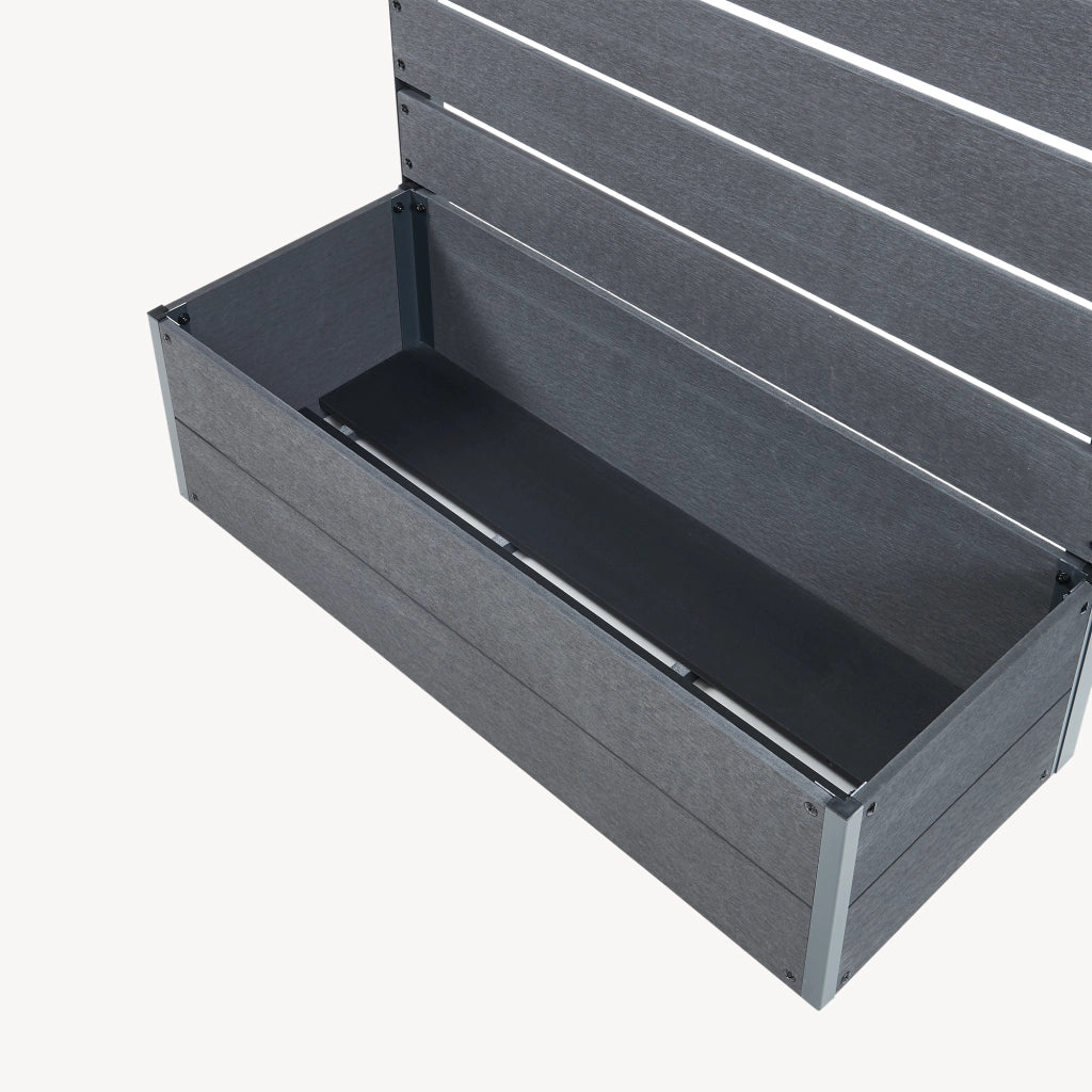Fioriera con Spalliera Heerde in WPC 150 x 90 x 38 cm Grigio [en.casa]