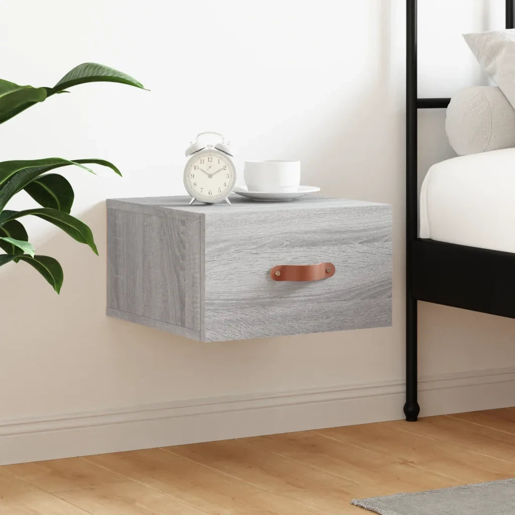 Comodino | Armadio da Notte | Mobiletto da notte a Muro Grigio Sonoma 35x35x20 cm