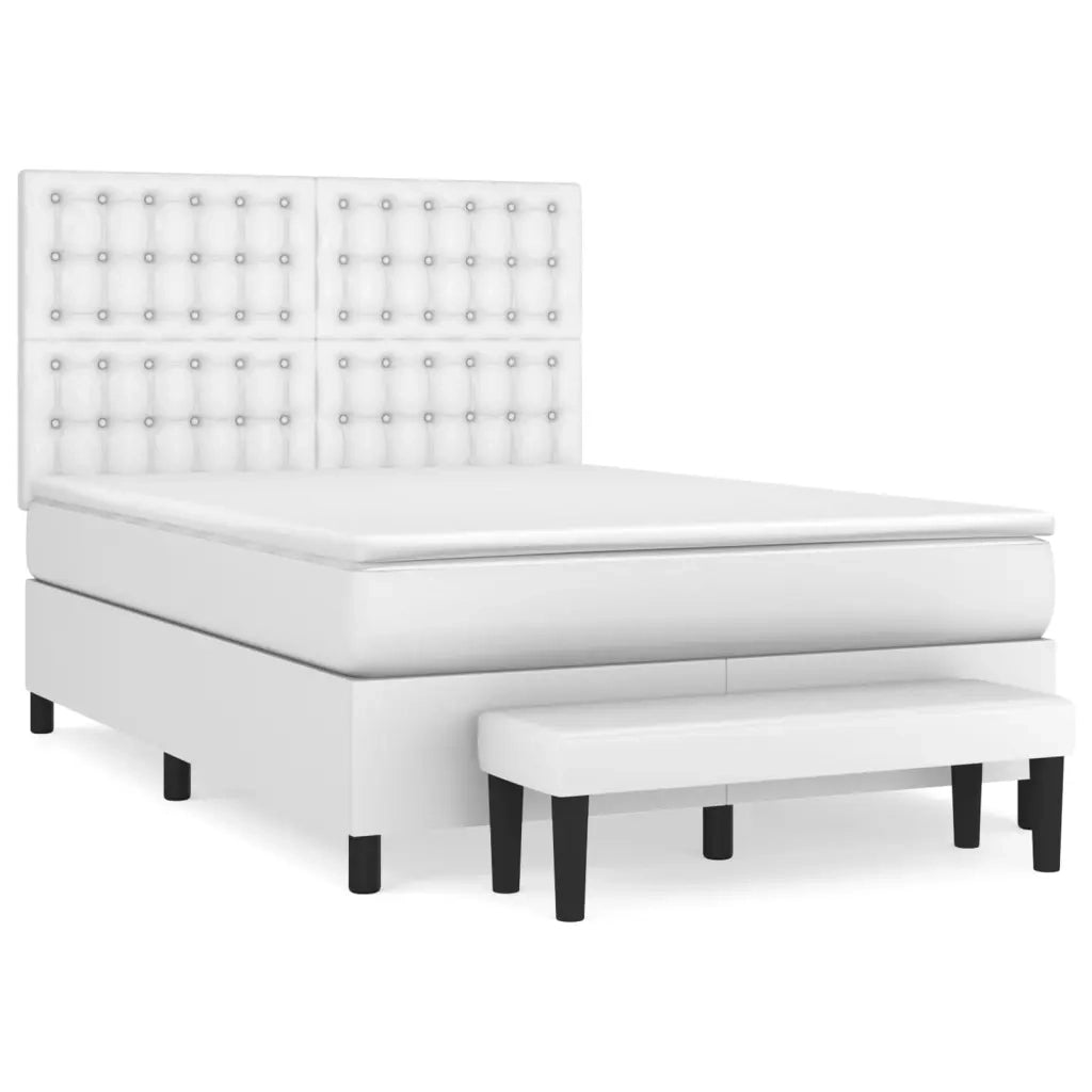 Giroletto a Molle con Materasso Bianco 140x200 cm in Similpelle 3137666