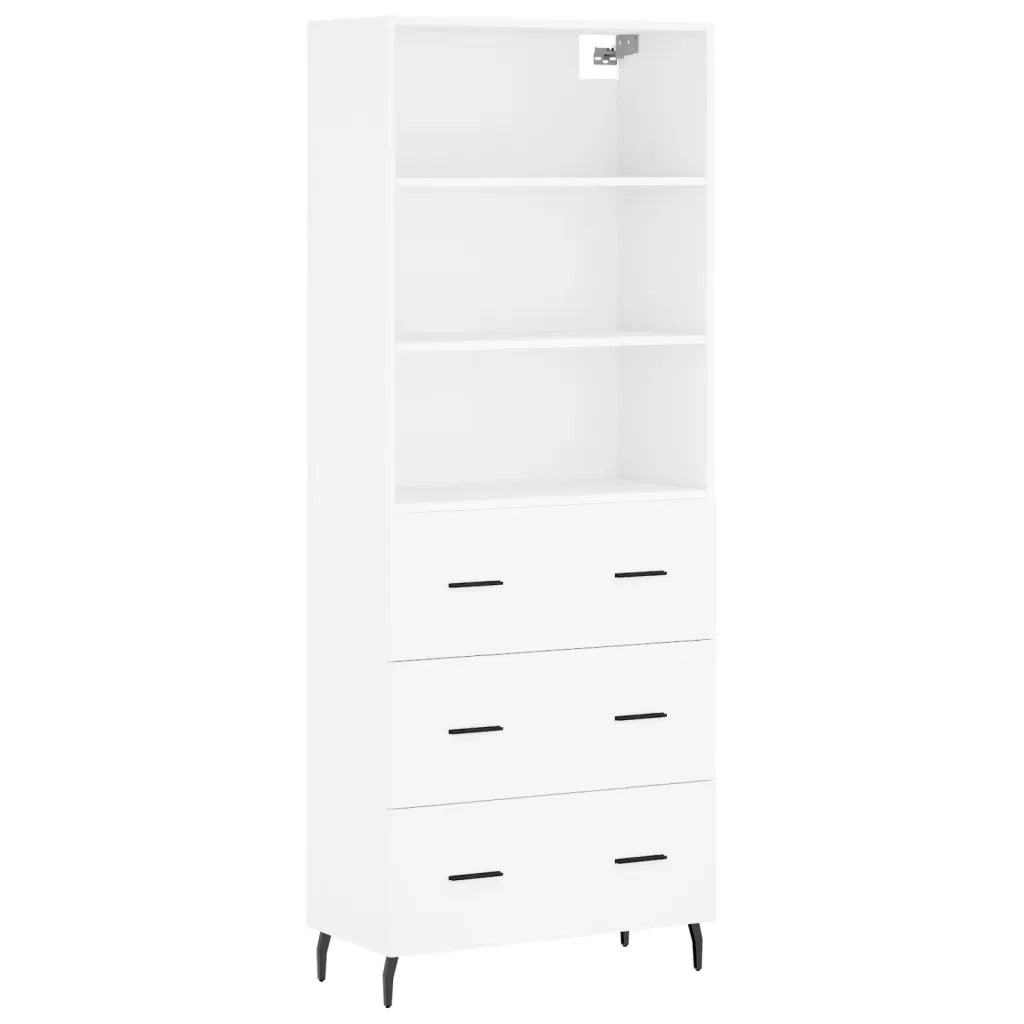 Credenza-Buffet-Armadio da cucina Bianca 69,5x34x180 cm in Legno Multistrato 327248