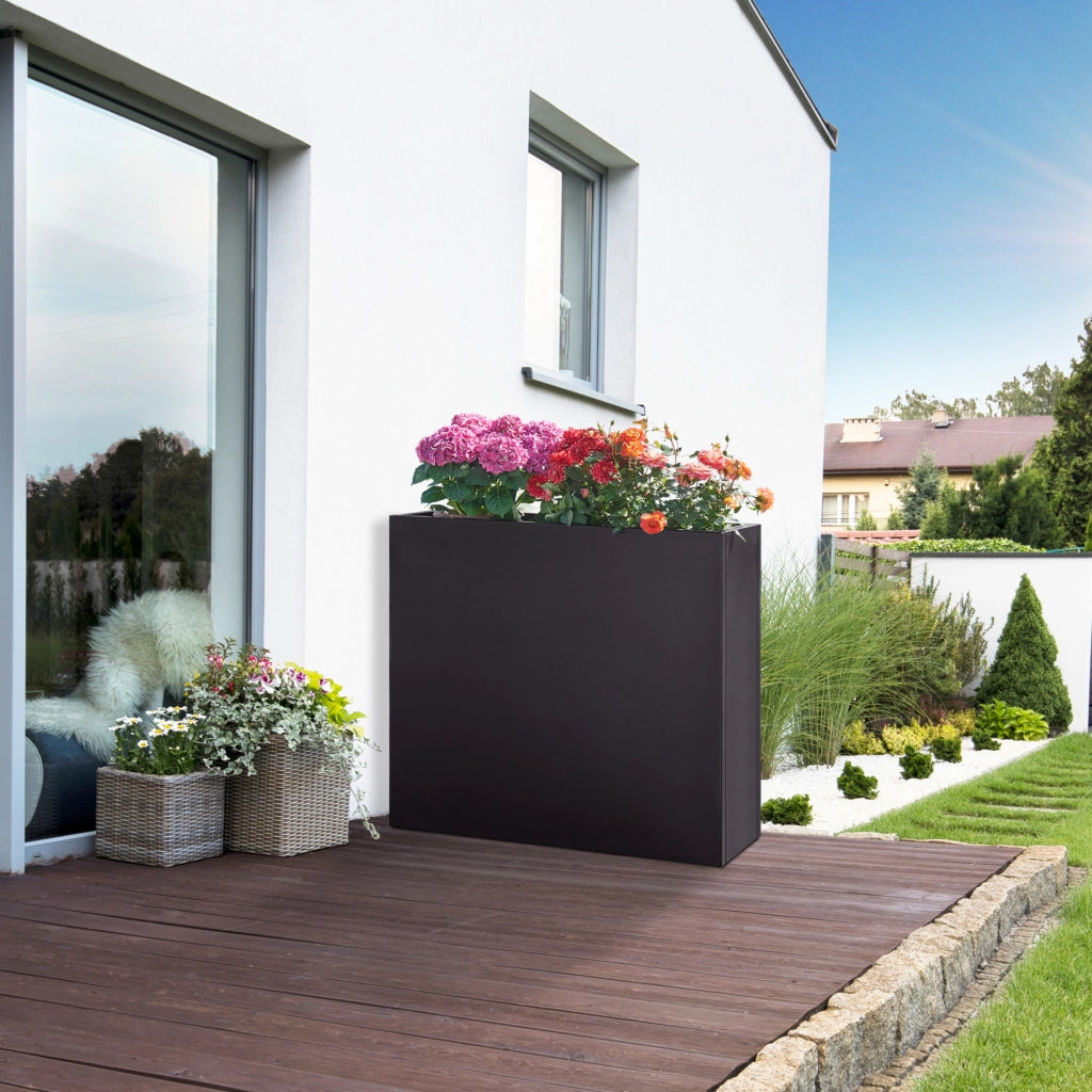 Fioriera Vaargel in Acciaio Portafiori 82x90x30 cm - Nero casa.pro