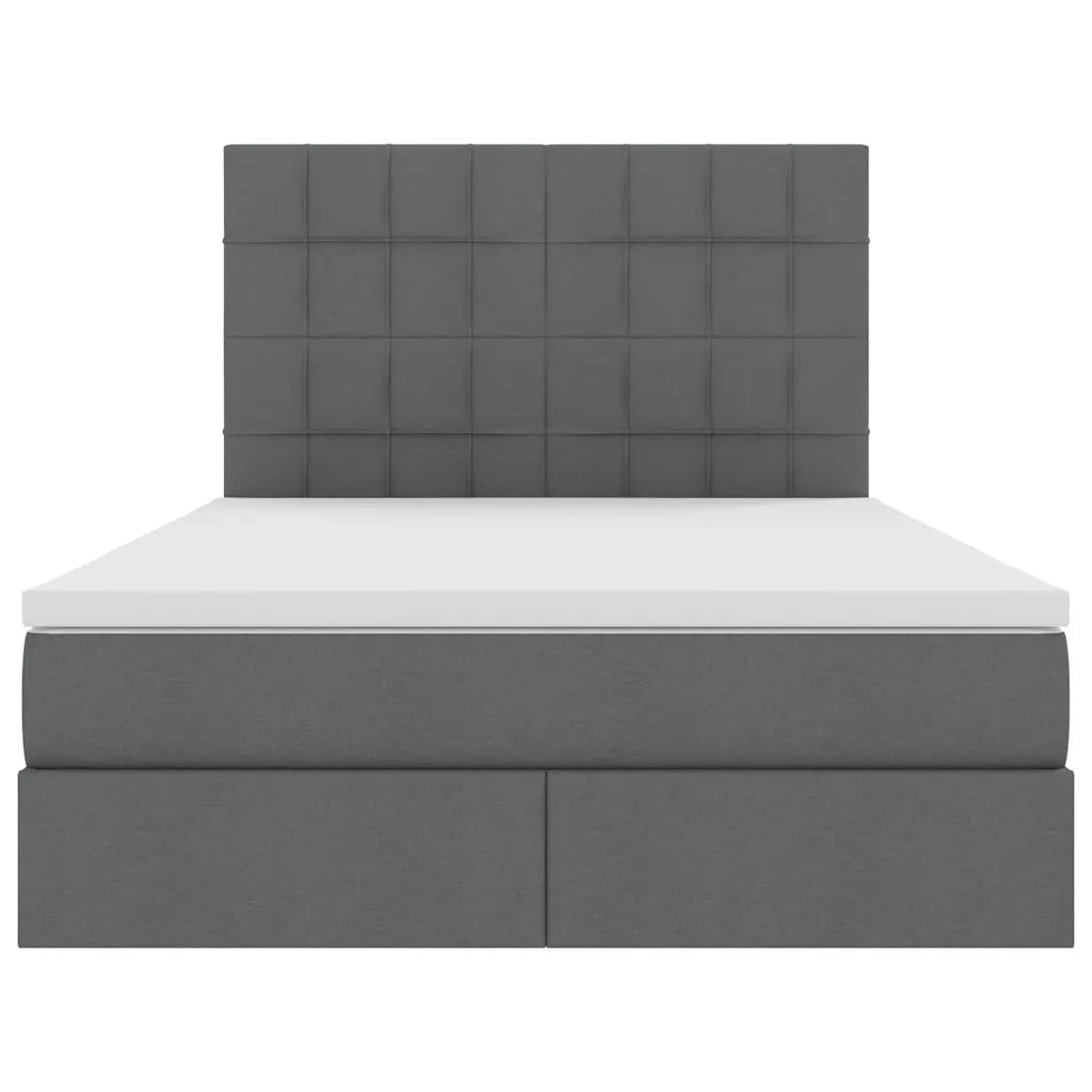 Letto con contenitore e materasso Grigio scuro 140 x 190 cm 3371779