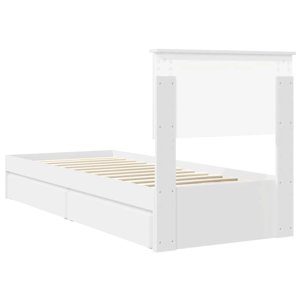 Letto con Contenitore Bianco 75 x 190 cm Legno multistrato
