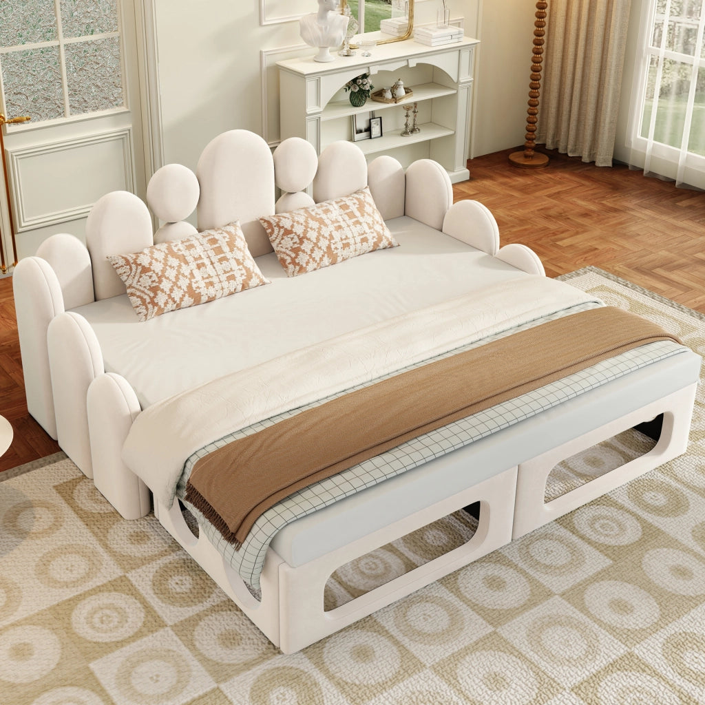 Letto multifunzione imbottito 180x200 cm con cuccia integrata per animali