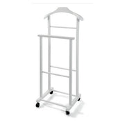 Omino Doppio Indossatore da Camera in Legno Faggio Bianco 43 x 33 x 105 cm