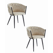 Set di 2 sedie Orion in velluto beige e metallo nero