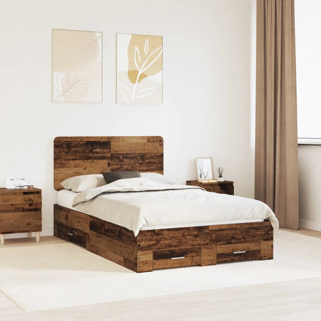 Struttura del letto con testiera-Giroletto con Testiera Legno vecchio 120 x 190 cm 667615