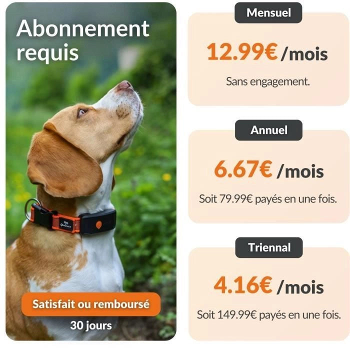 Collare GPS per cani - WEENECT Dog XT - Antenna XL - Impermeabile - Collare Julius-K9 - Funziona con abbonamento - Arancione