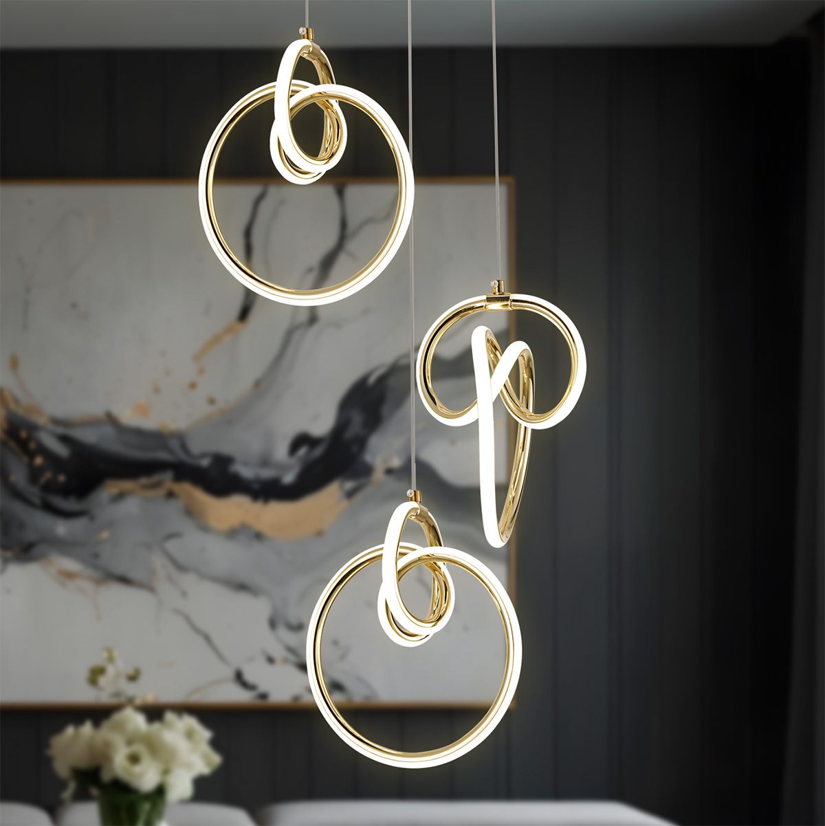 Lampada A Sospensione Led G072-3cpr Gold