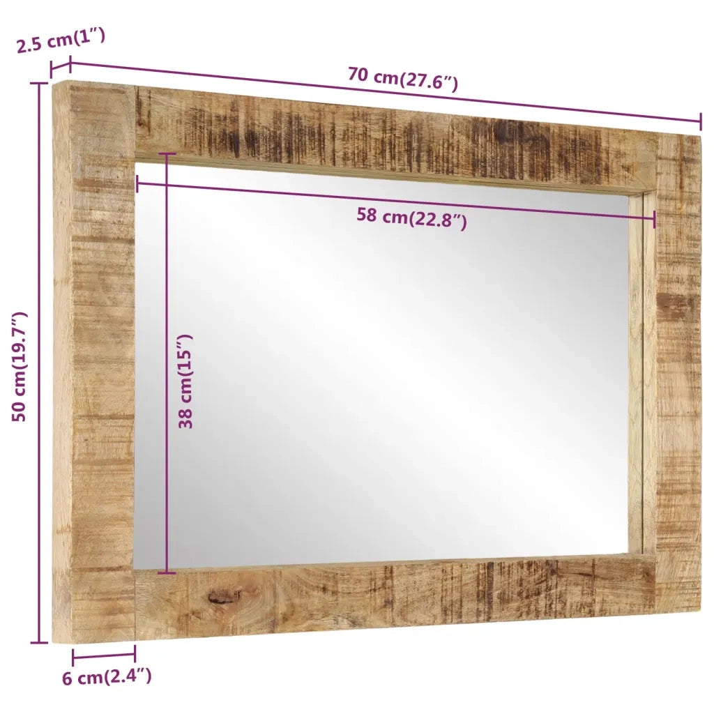 Specchio 70x50 cm in Legno Massello di Mango e Vetro 351982
