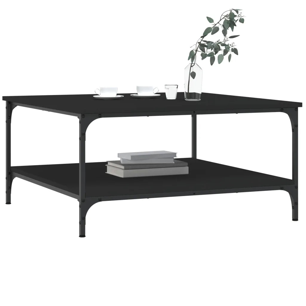 Tavolino da Salotto Nero 80x80x40 cm in Legno Multistratocod mxl 118854