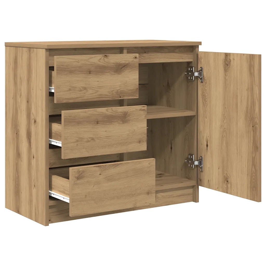 Credenza con Cassetto Rovere Artigianale 71x35x65 cm Truciolato 861579
