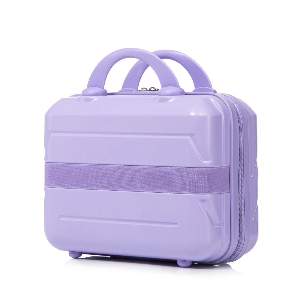 Set di valigie rigide 2 pezzi con chiusura a combinazione e manico telescopico, ruote girevoli, ABS impermeabile blu e viola