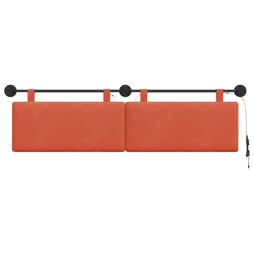 Testiera sospesa Con luce LED Rosso Arancio Tessuto in Cords