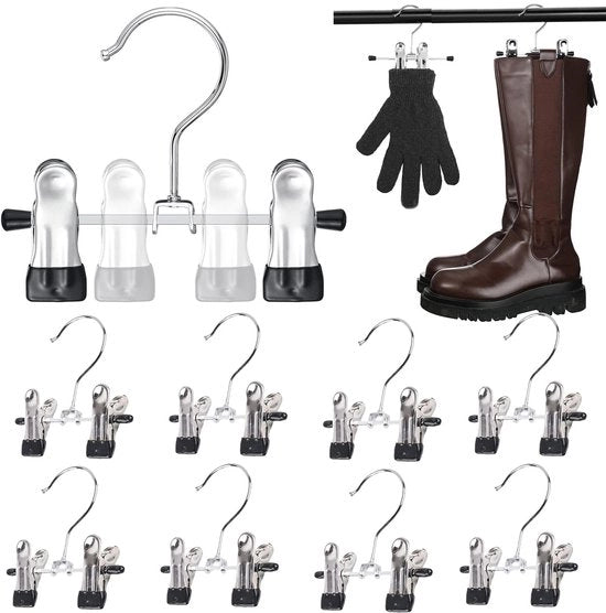 Hanger per abito multifunzionale - 9 pezzi - con clip regolabili e antiscivolo - robusto e duraturo - hanger per scarpe