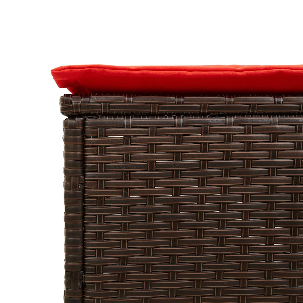 Lettino prendisole con Cuscino in Polyrattan Marrone 4002726