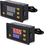 Regolatore di temperatura digitale - 2 pezzi di termostato digitale - sonda idroprova - alimentazione DC 12V - display LCD - riscaldamento raffreddamento - sensore NTC.