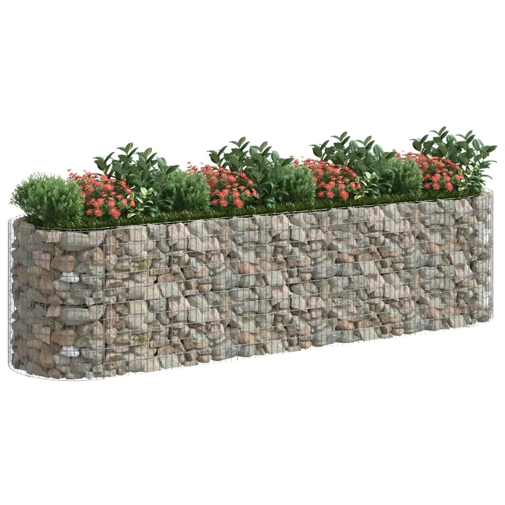 Gabbione con Fioriere | Cassetta per fiori | Letto Rialzato in Ferro Zincato 400x100x100 cm