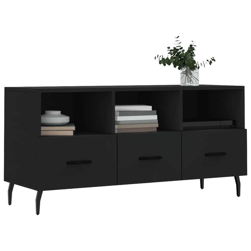 Mobile Porta TV Nero 102x36x50 cm in Legno Multistrato 829053