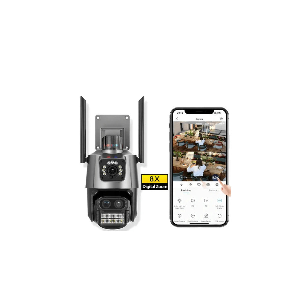 Trade Shop - Telecamera Per Sicurezza Domestica Wireless Esterna Zoom 8x Cam Video Sorveglianza -