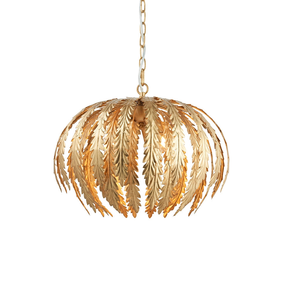 Lampadario Art Déco oro foglia 3xE14 Endon Delphine