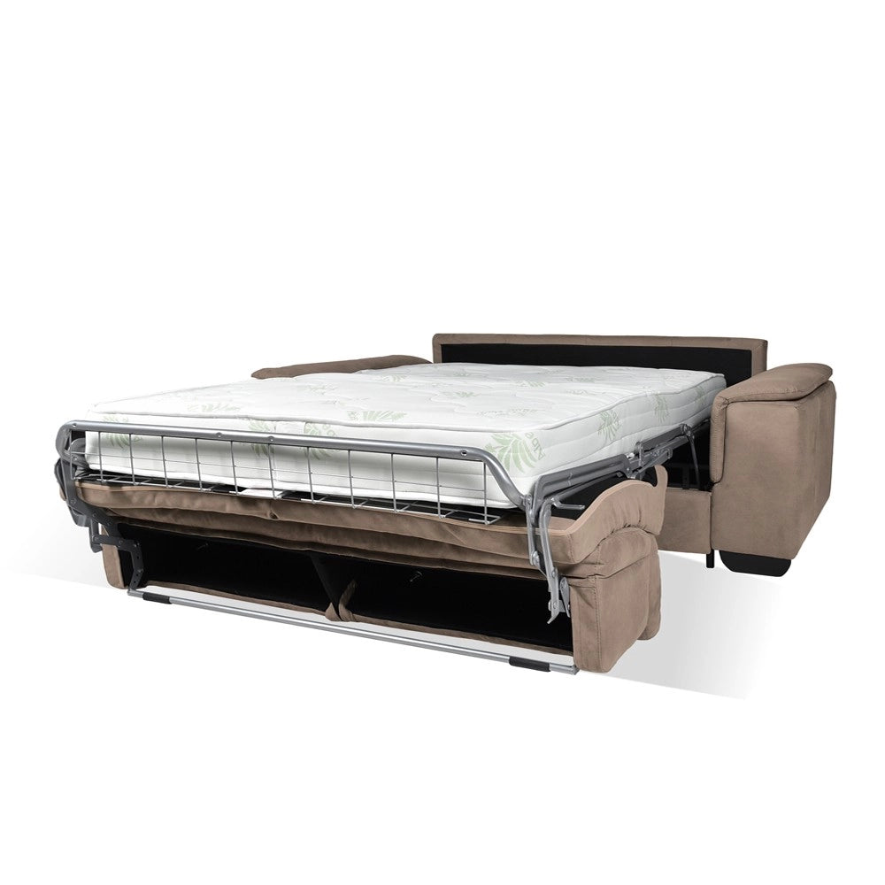 Divano letto colore marrone caribou Mercurio 3 posti 210x94x90H