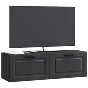 Mobile TV da Muro Montaggio a Parete | Armadietto TV | Mobile Porta TV Nero 98 x 31 x 30 cm