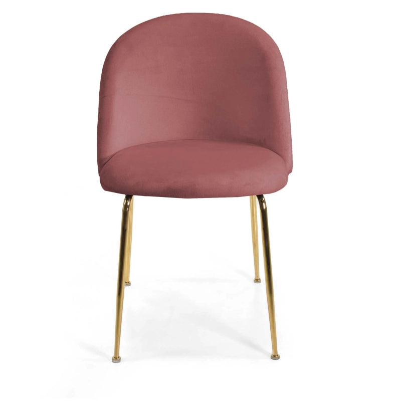 Sedia velluto Sammi rosa antico struttura oro cm 50x57h47/77,5
