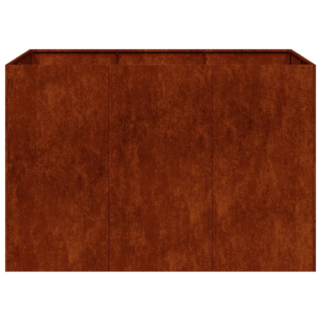 Fioriera-Vaso-Contenitore per Piante Arrugginita 120x80x80 cm in Acciaio Corten