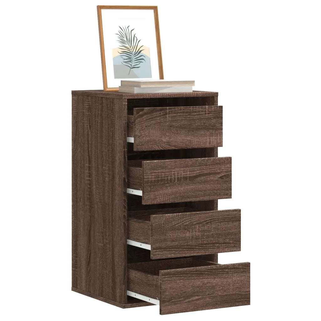 vidaXL Cassettiera Angolo Rovere Marrone 40x41x76cm Legno Multistrato