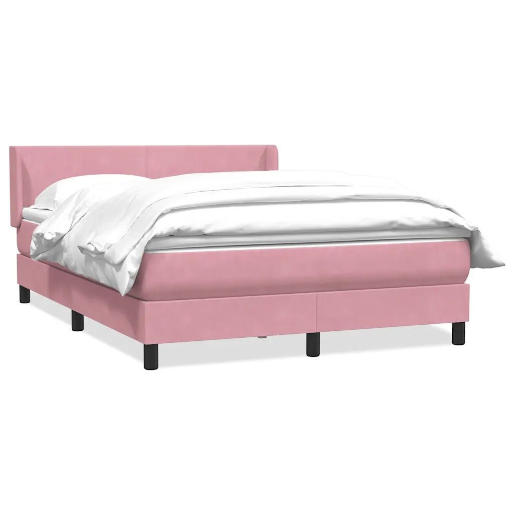 Giroletto a Molle con Materasso Rosa 140x210 cm in Velluto 3317948