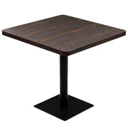 Tavolo alto stile bar/bistrot MDF e acciaio quadrato 80 x 80 cm marrone cenere scuro 0902107