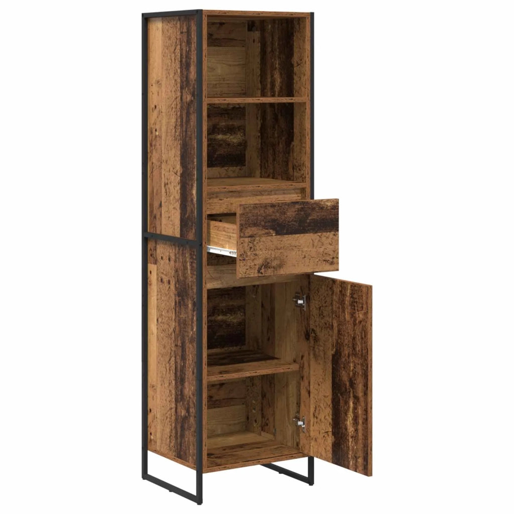 Armadio per Libri con cassetto Legno vecchio 43 x 36 x 150.5 cm