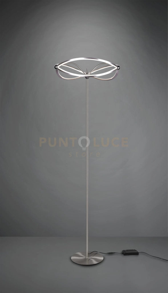 CHARIVARI PIANTANA LED 31W · 1x 4100lm, 3000K ACCIAIO SATINATO ELLISSI DIMMERABILE H. 175CM