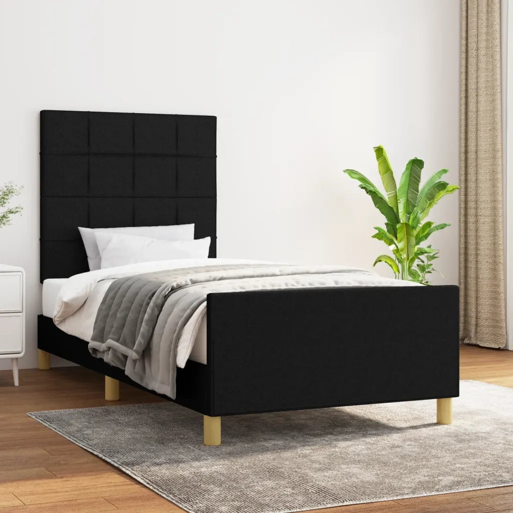 Giroletto senza Materasso Nero 90x190 cm in Tessuto 3125019