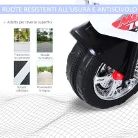 Moto Elettrica per Bambini da 3-5 Anni Motorino Elettrico Giocattolo 3 Ruote con Musica, Velocità 3KM/h, Luci 112×51×72.5cm